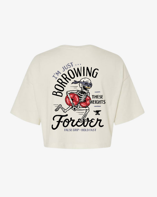 Oversize Crop T-Shirt FOREVER GAINS | Antique White