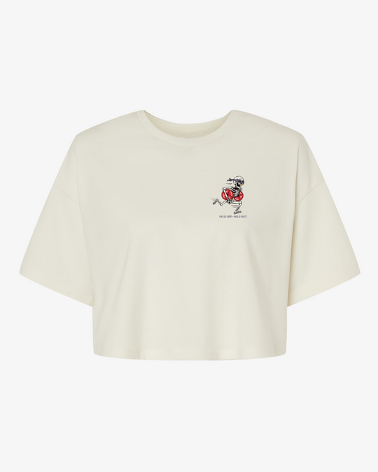 Oversize Crop T-Shirt FOREVER GAINS | Antique White