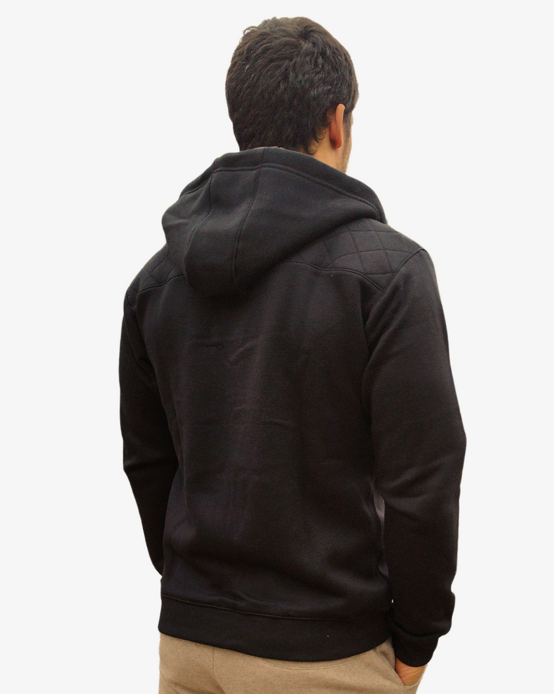 SUDADERA CON CAPUCHA Y CREMALLERA Carbono