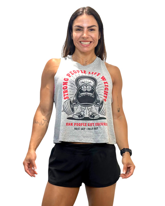 Crop Tank STRONG PEOPLE | Light Grey