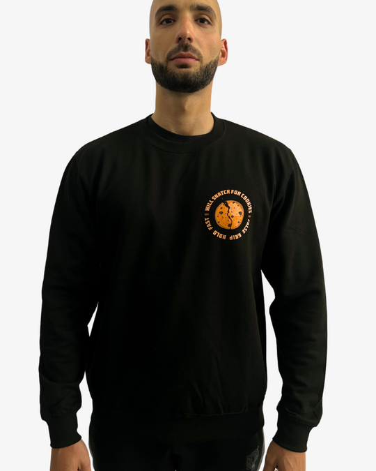 Sudadera negra con texto "SNATCH FOR COOKIES"