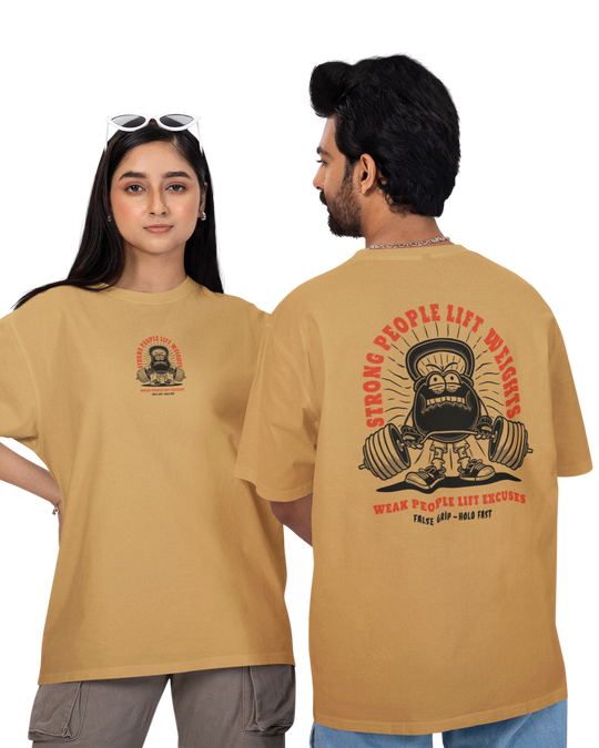 T-shirt Oversize STRONG PEOPLE – U. Bege | False Grip x TugaSox