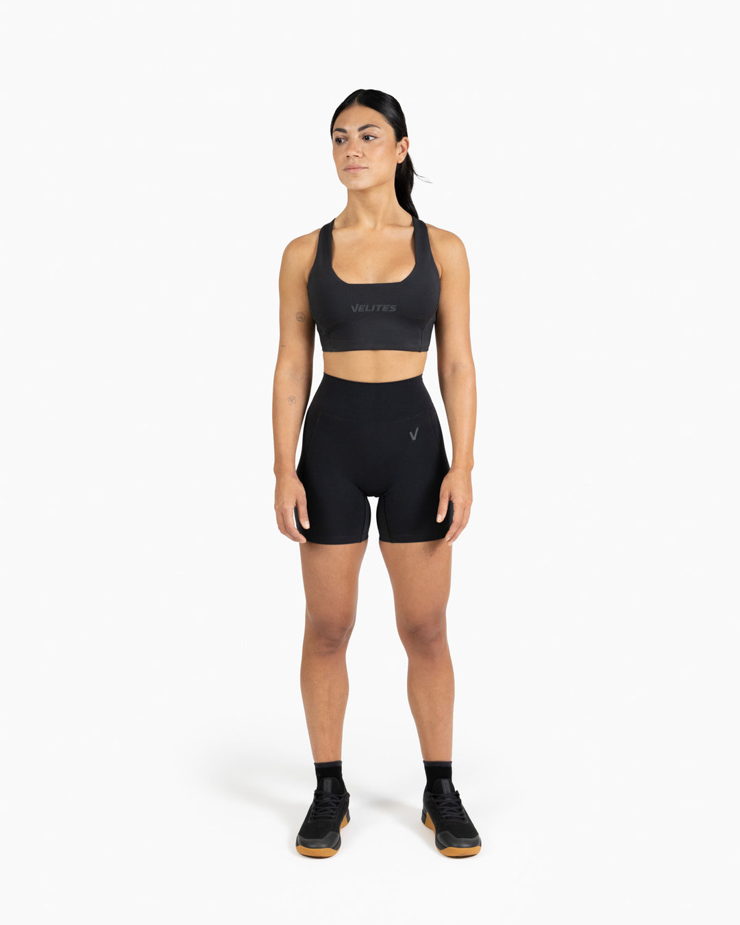 SHORTS VELITES HOLO MEDIUM BLACK FRENTE FULL BODY