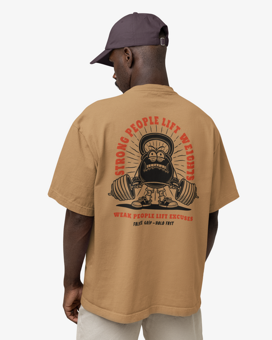 T-shirt Oversize STRONG PEOPLE – U. Bege | False Grip x TugaSox