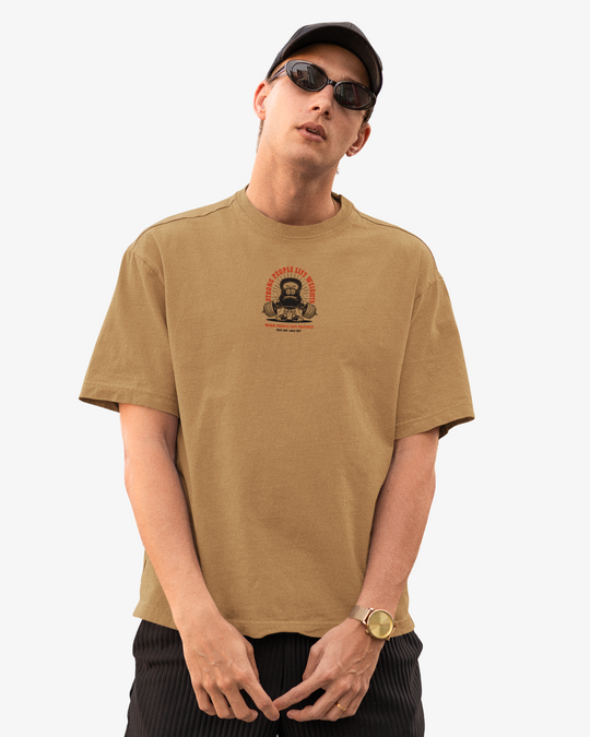 T-shirt Oversize STRONG PEOPLE – U. Bege | False Grip x TugaSox