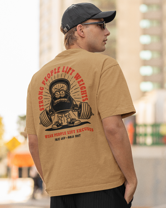 T-shirt Oversize STRONG PEOPLE – U. Bege | False Grip x TugaSox