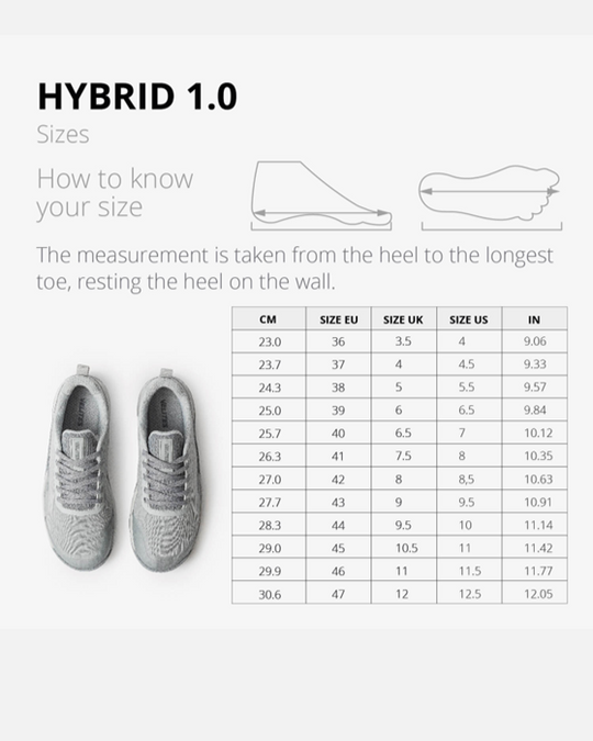 Veliteshybridsizechart
