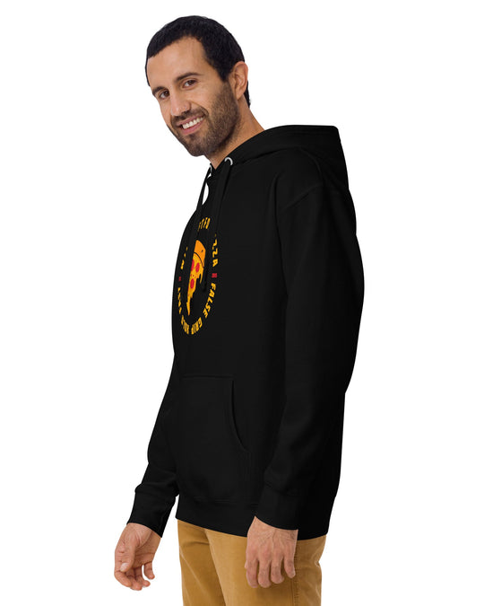 WILL LIFT FOR PIZZA HOODIE BLACK LATERAL