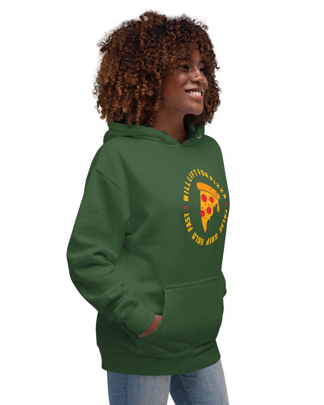 WILL LIFT FOR PIZZA HOODIE FORET LAT FRT