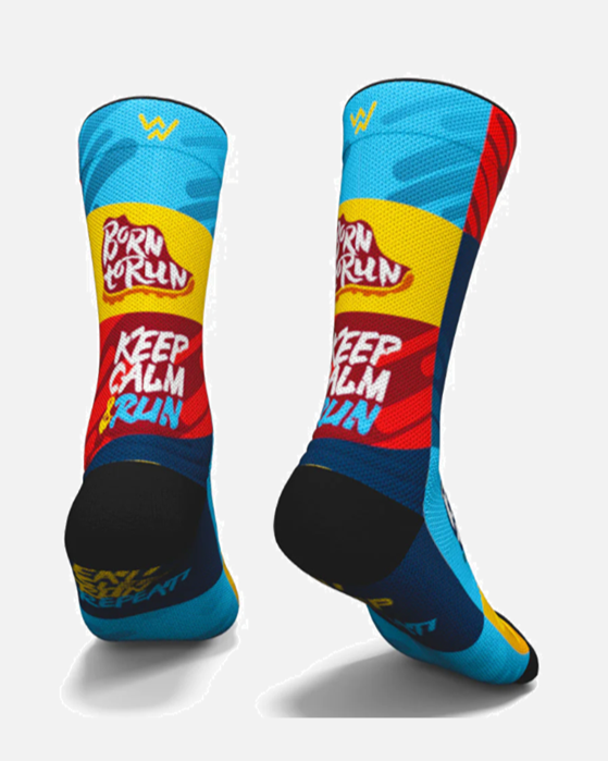 UNISEX Born to Run Socks (blue/red)