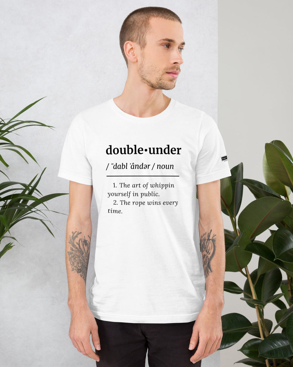 double unders definition unisex tee - white