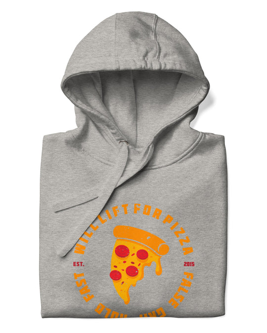 hoodie unissexo will lift for pizza light grey