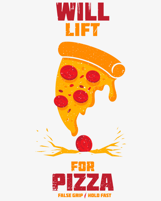 T-Shirt feminina WILL LIFT FOR PIZZA | White