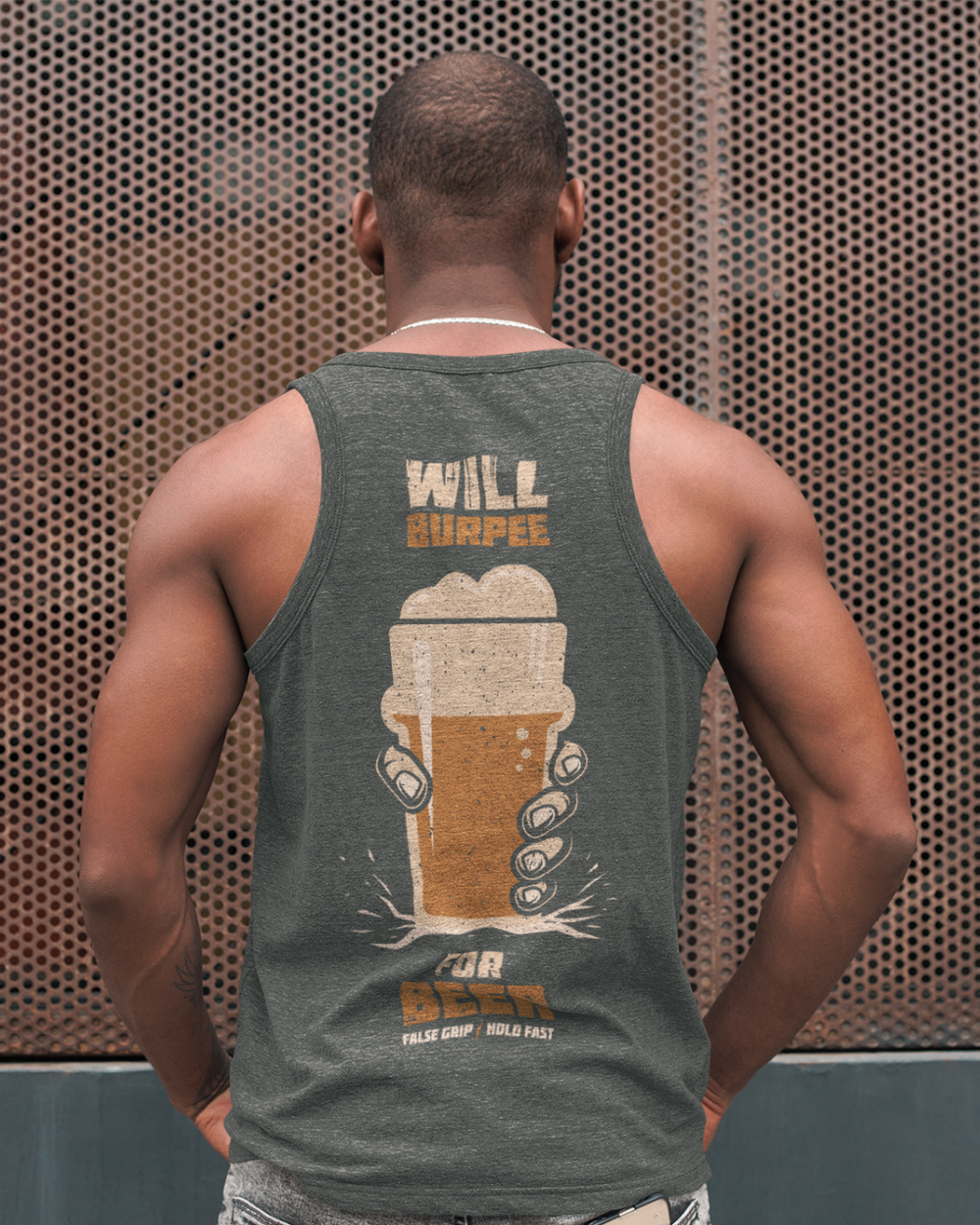Tank WILL BURPEE FOR BEER – Olive | False Grip x TugaSox