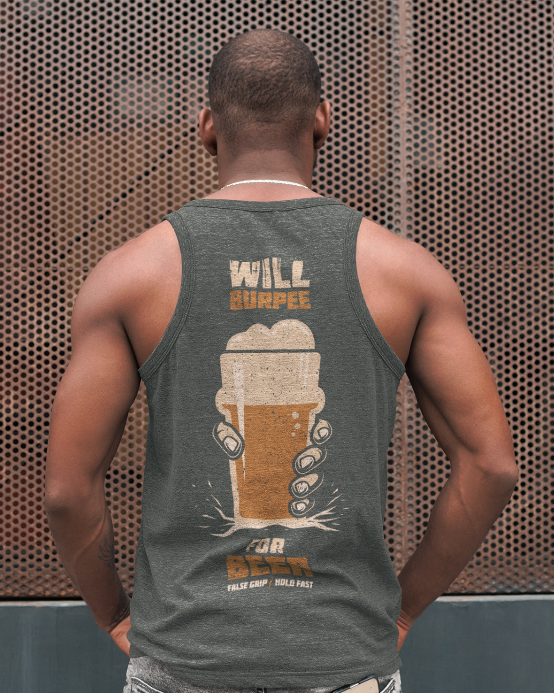 Tank WILL BURPEE FOR BEER – Olive | False Grip x TugaSox