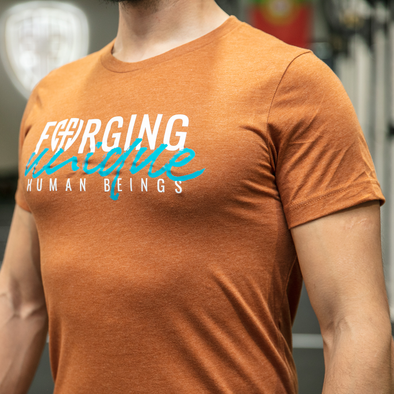 Forging Unique Human Beings - T-Shirt CrossFit Leiria - Brick Orange