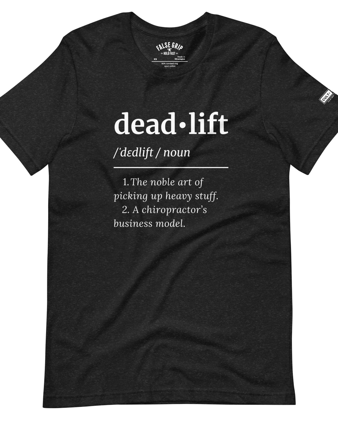 Deadlift definition unisex tee - dark cult-ionary collection frente