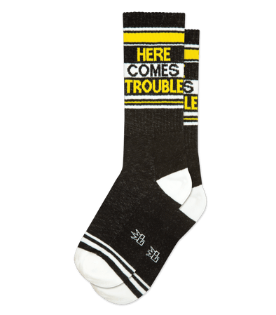 Here Comes Trouble! Meias Unissexo | Unisex Socks -Here Comes Trouble!