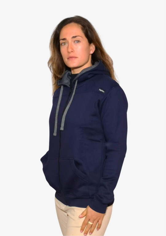ZIP HOODIE Royal Navy - unissexo