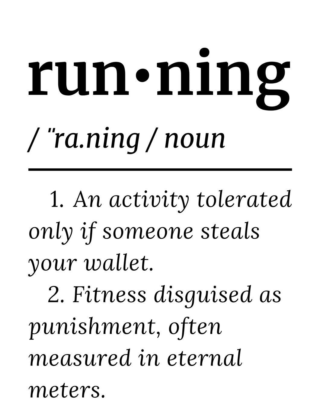 Running Definition Unisex  Tee - Light | Cult-ionary