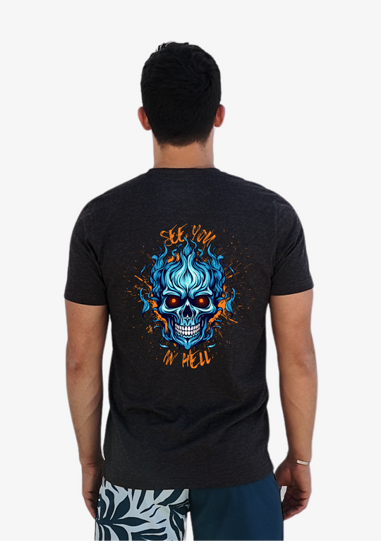 T-Shirt Masculina SEE YOU IN HELL  - Black