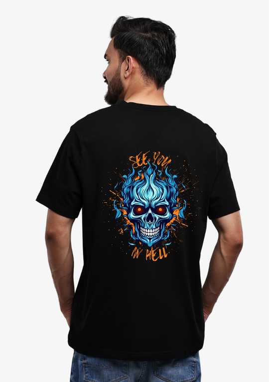 T-Shirt Masculina SEE YOU IN HELL   - OVERSIZED