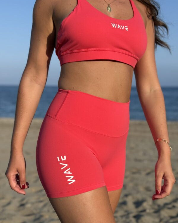 shorts wave fitness coral