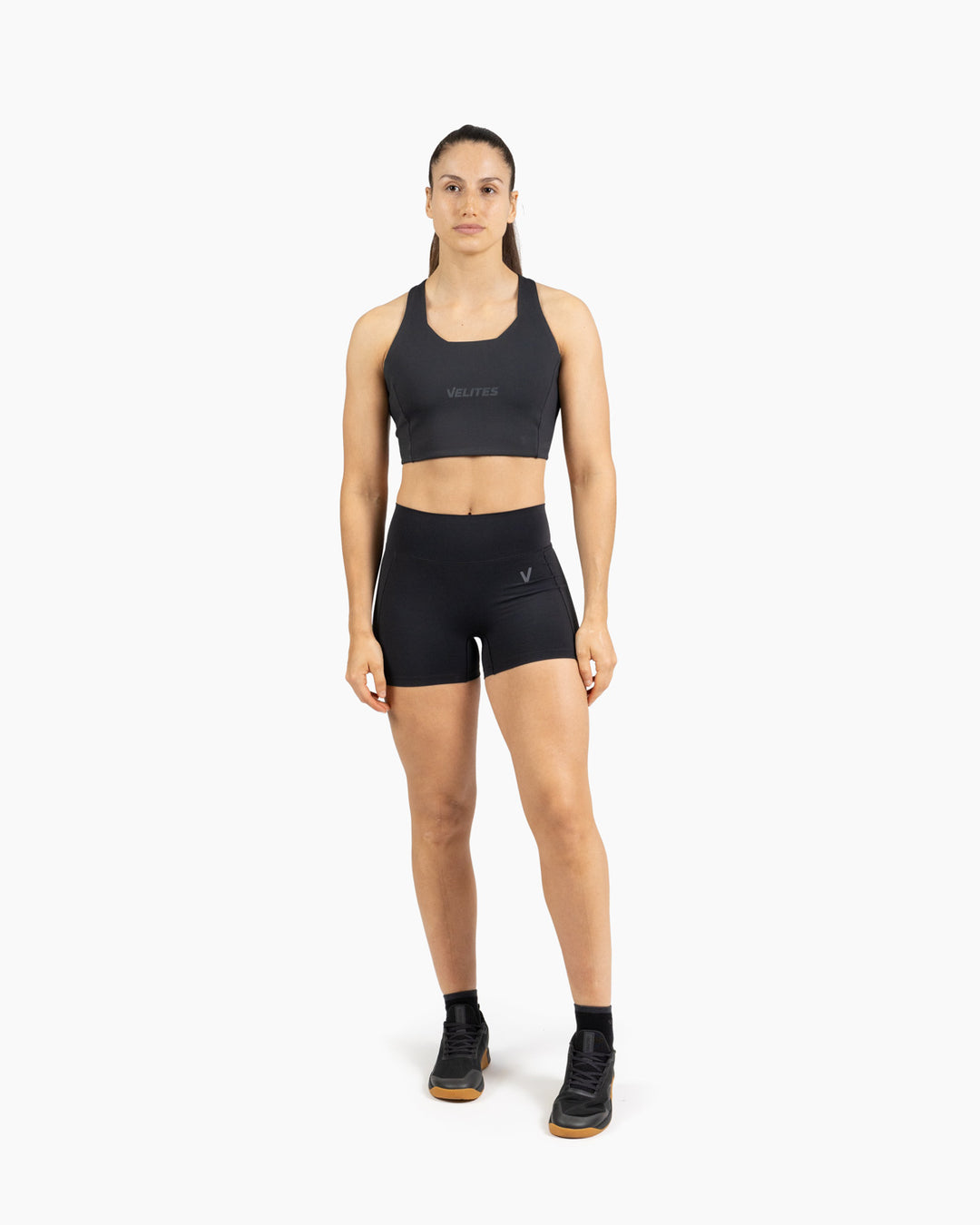 SPORT BRA VELITES HOLO HIGH NECK BLACK FULL BODY
