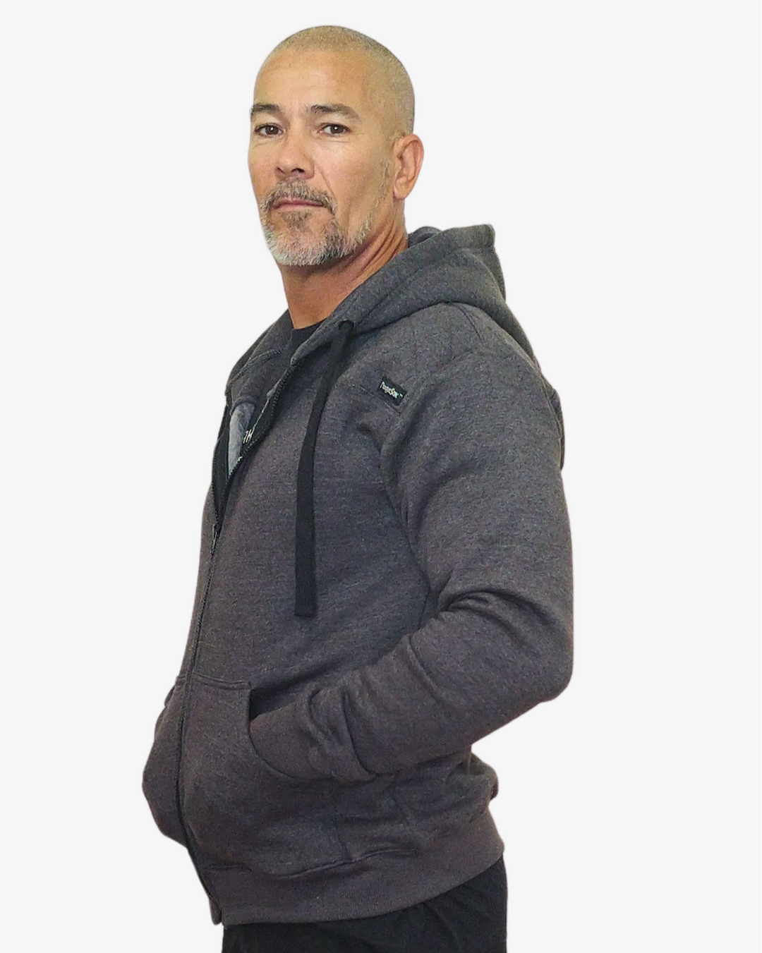 STORM GREY ZIP HOODIE MASCULINO LATERALFRENTE