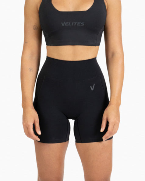 SHORTS VELITES HOLO MEDIUM BLACK FRENTE MODEL