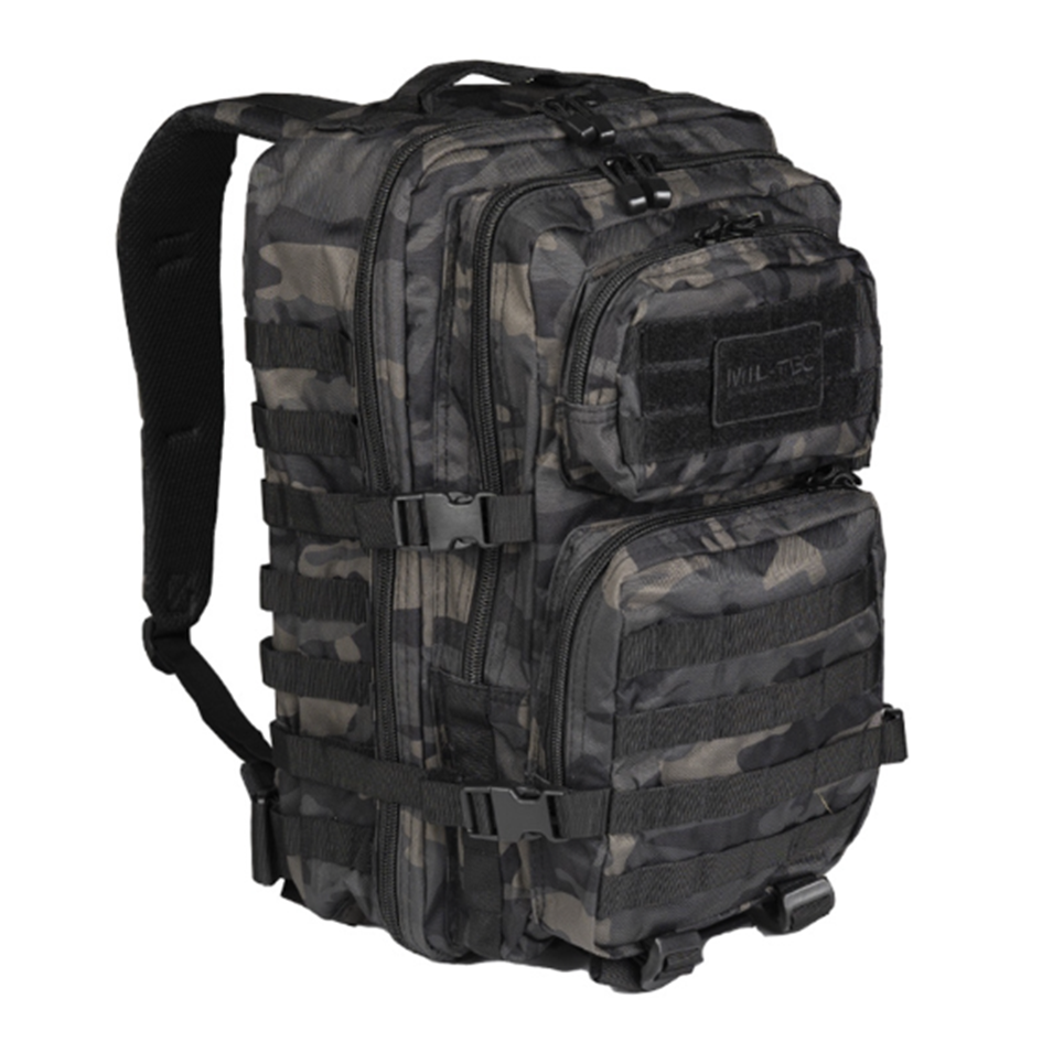 Mochila Mil-Tec Assault Pack Dark Camo 36L Dark Camo Backpack Mil-Tec –  TugaSox Fitness Store