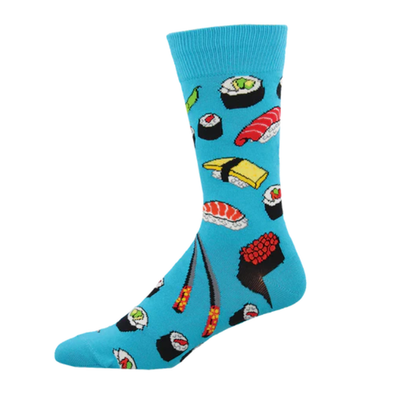 Sushi - Blue - Men Crew socks