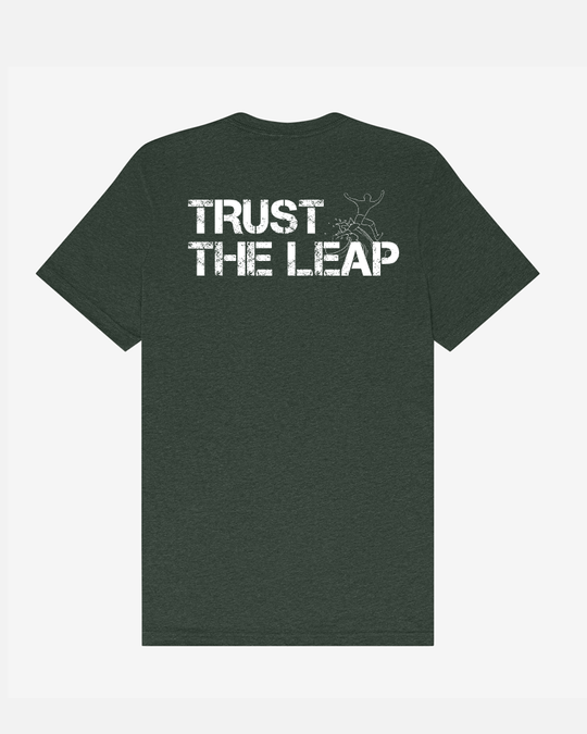 T-SHIRT PERSONALIZADA UNISSEXO THE LEAP FOREST GREEN COSTAS