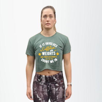 Weights & Protein Shakes - Crop T-shirt