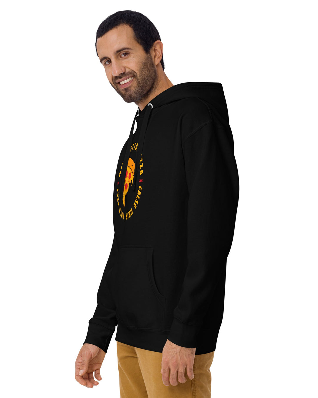 WILL LIFT FOR PIZZA HOODIE BLACK LATERAL