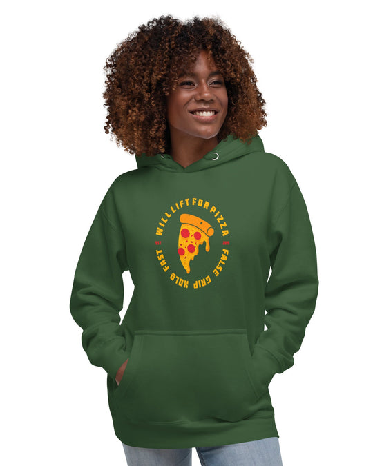 WILL LIFT FOR PIZZA HOODIE FOREST FRENTE L