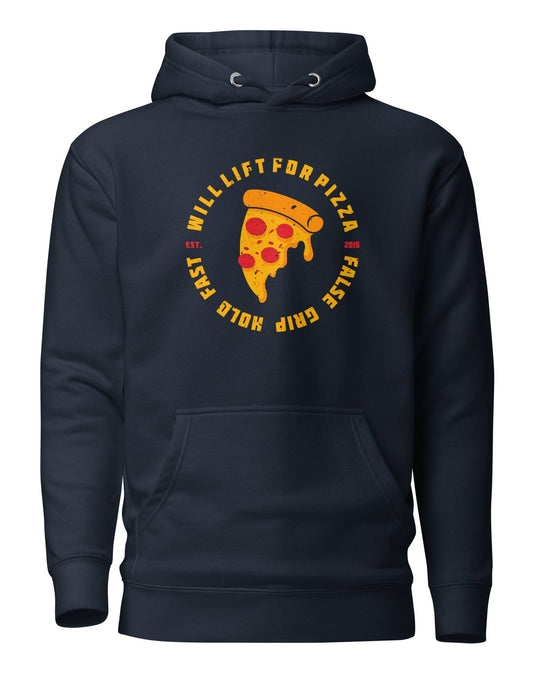 WILL LIFT FOR PIZZA HOODIE NAVY FRENTE