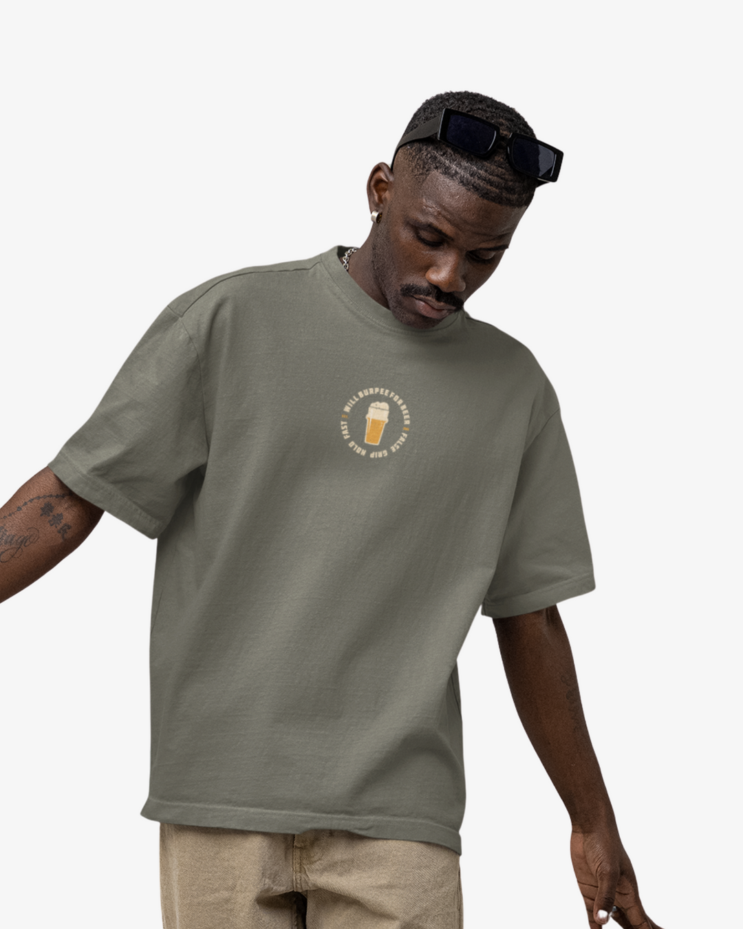 T-shirt Oversize WILL BURPEE FOR BEER – OLIVE | False Grip x TugaSox