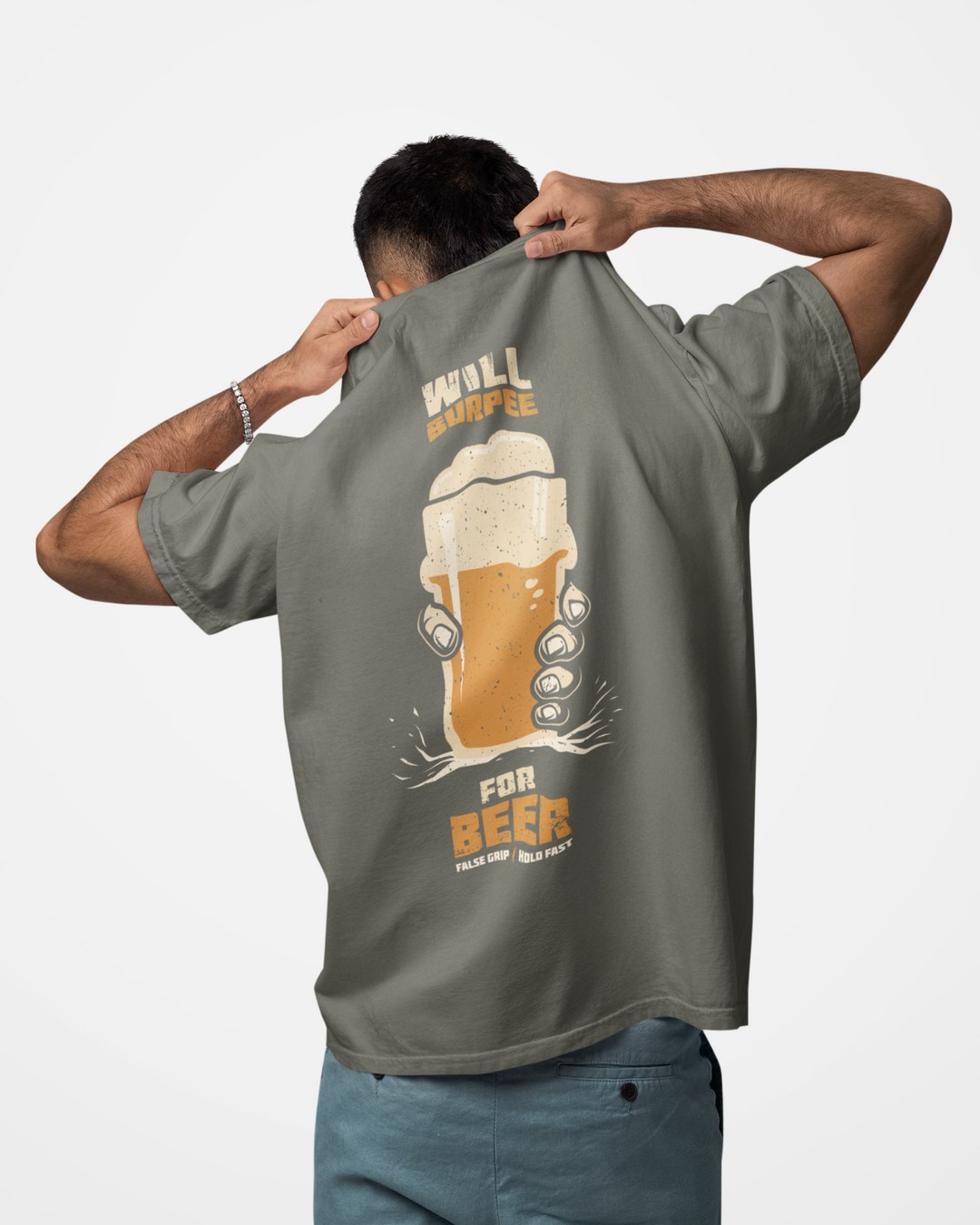 T-shirt Oversize WILL BURPEE FOR BEER – OLIVE | False Grip x TugaSox