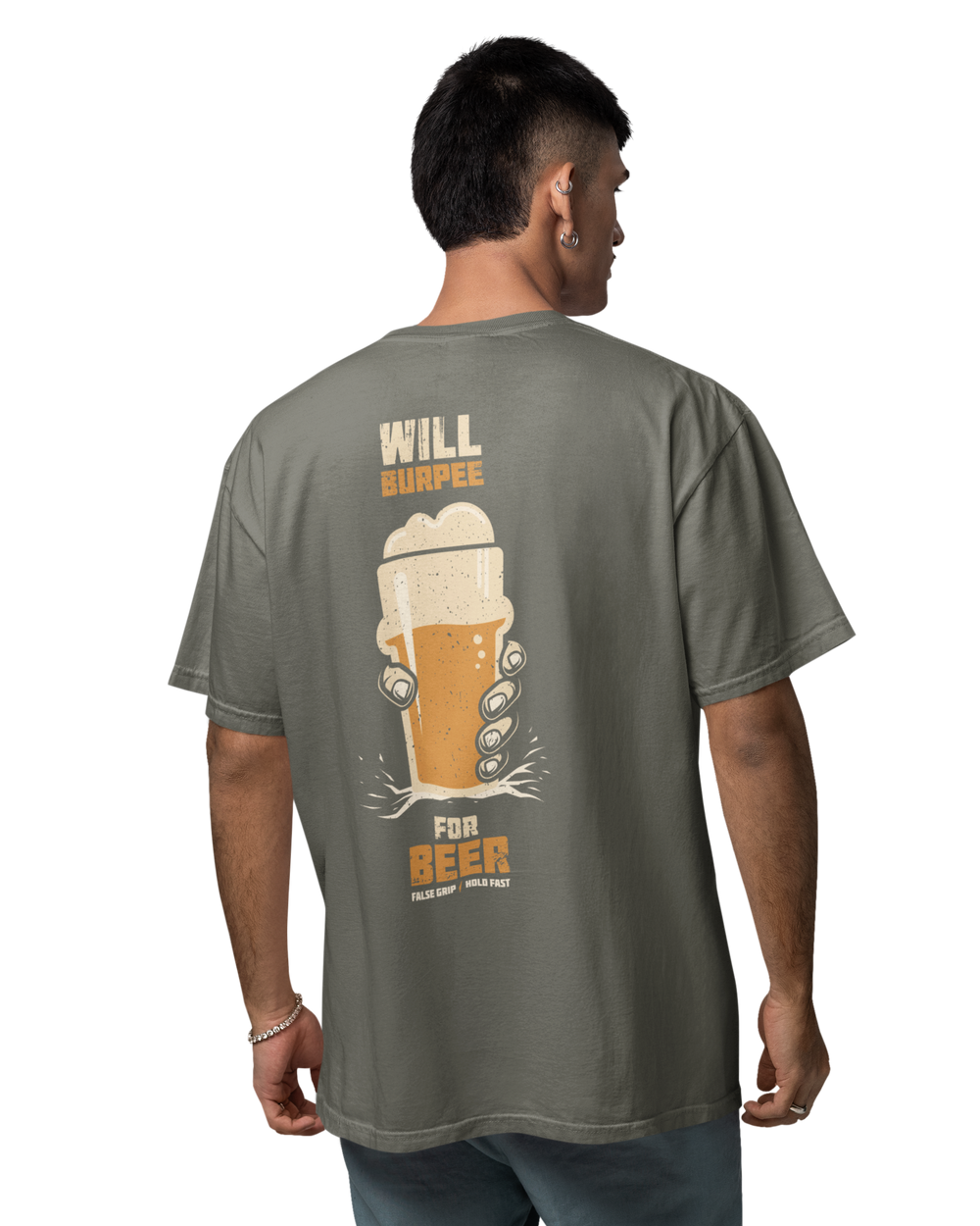 T-shirt Oversize WILL BURPEE FOR BEER – OLIVE | False Grip x TugaSox