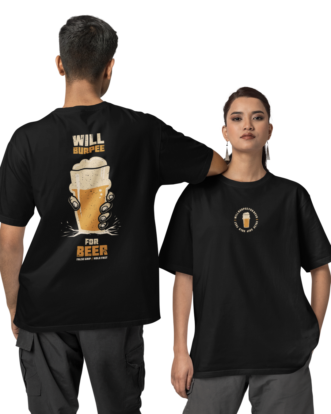 T-shirt Oversize WILL BURPEE FOR BEER – BLACK | False Grip x TugaSox