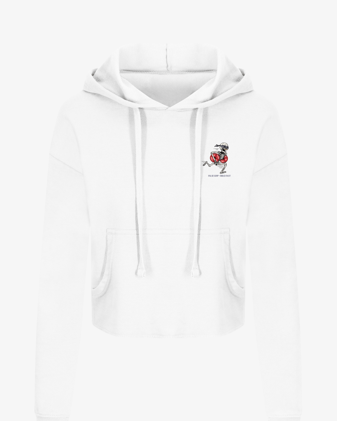 Crop hoodie Forever Gains | Arctic White - TugaSox Fitness Store