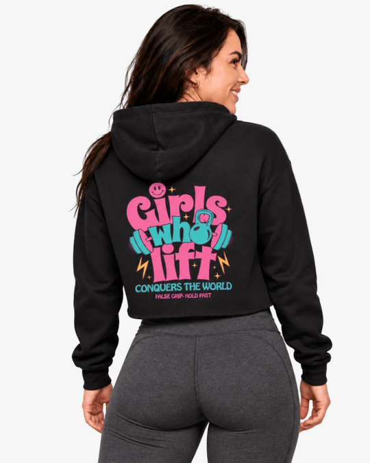 Crop hoodie Girls Who Lift - TugaSox Fitness Store