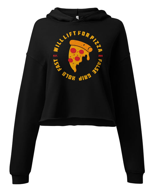 Crop Hoodie "Will Lift for Pizza" - TugaSox Fitness Store