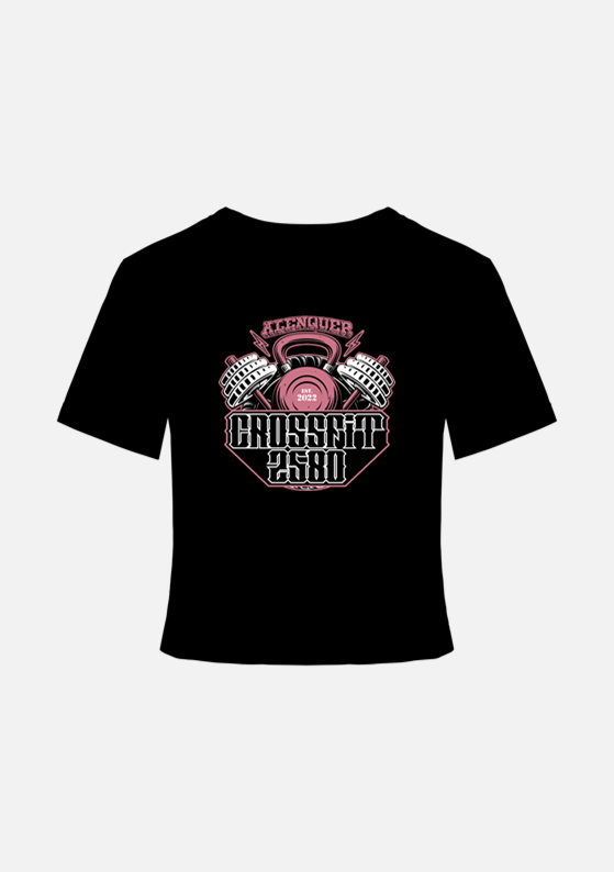 CROP T - SHIRT - CrossFit 2580 (Alenquer) - Black Edição LIMITADA - TugaSox Fitness Store