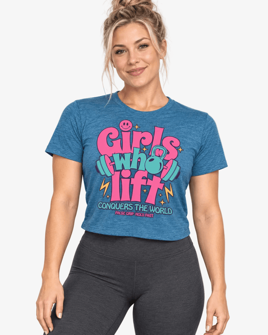Crop T-Shirt Girls Who Lift - TugaSox Fitness Store