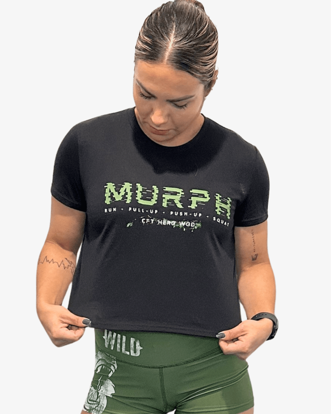 Crop T-Shirt MURPH | Black - TugaSox Fitness Store