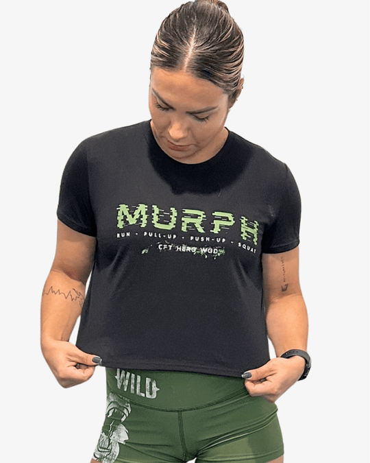 Crop T-Shirt MURPH | Black - TugaSox Fitness Store