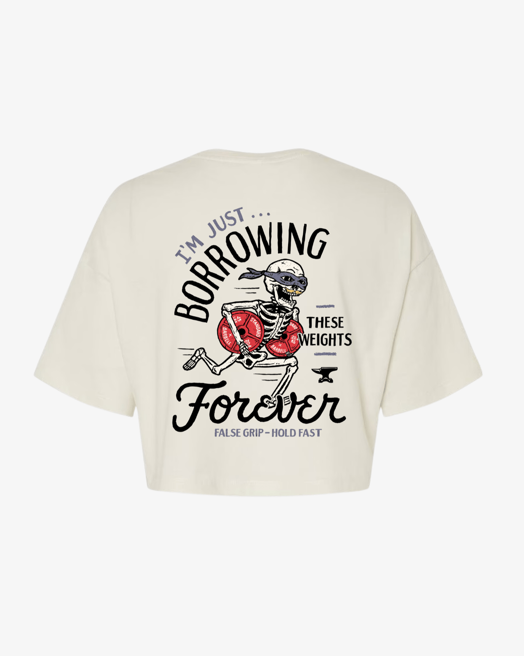 Crop T-Shirt Oversize FOREVER GAINS | Antique White - TugaSox Fitness Store