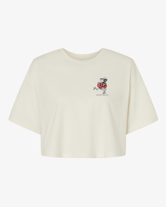 Crop T-Shirt Oversize FOREVER GAINS | Antique White - TugaSox Fitness Store